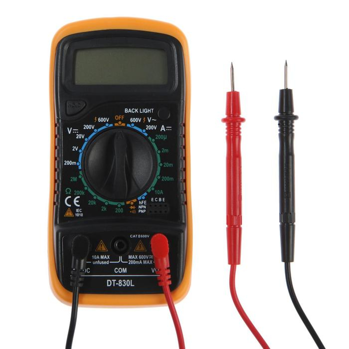Мультиметр ТУНДРА, DT-830L, ACV/DCV, DCA, 200-2МΩ, прозвон, подсветка Мультиметр ТУНДРА, DT-830L, ACV/DCV, DCA, 200-2МΩ, прозвон, подсветка