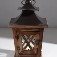 Деревянный подсвечник - фонарь на 1 свечу &laquo;Восток&raquo;, т. дерево, 26&times;15.4&times;15.4 см
