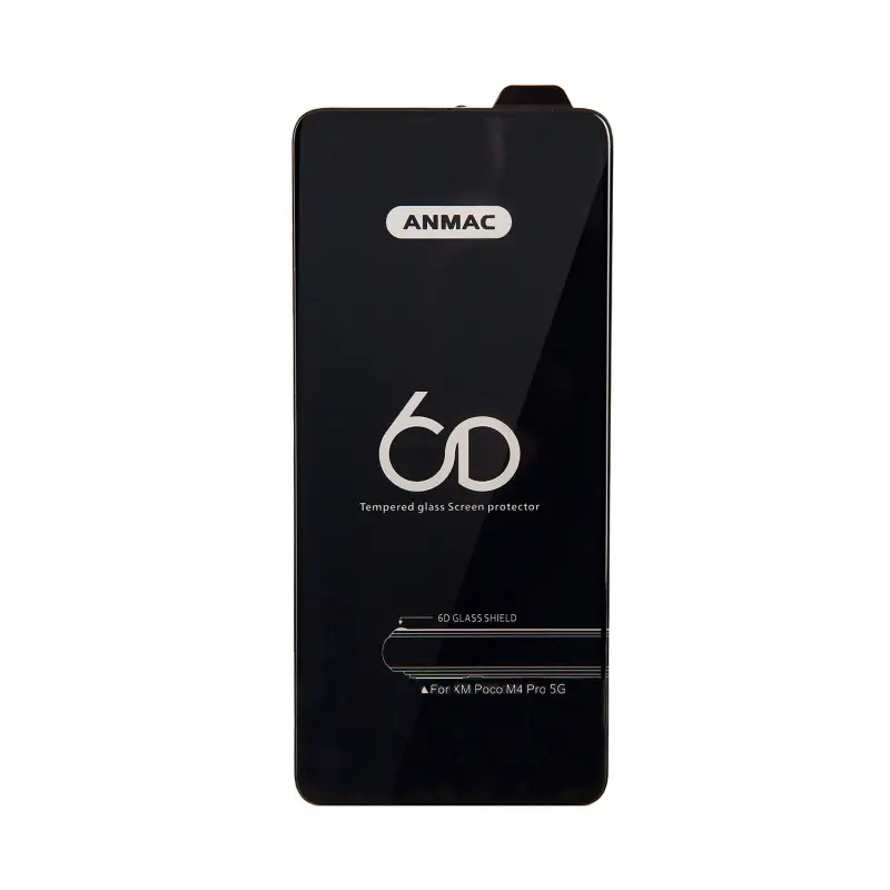 Защитное стекло XM Poco M4 Pro Anmac 6D Black без упаковки Арт.1137179 (10 шт./уп.)