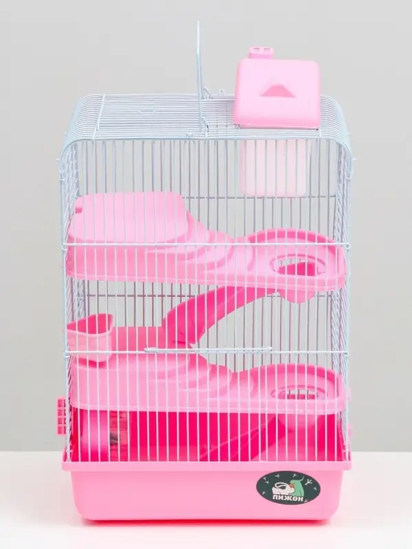 Клетка для мелких грызунов &laquo;Пижон&raquo;, с наполнением, 27&times;21&times;40 см, розовая