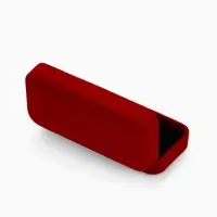 Футляр бархатный под зажим для галстука &laquo;Прямоугольник&raquo; классика 9&times;4.2 см, красный, вставка чёрная