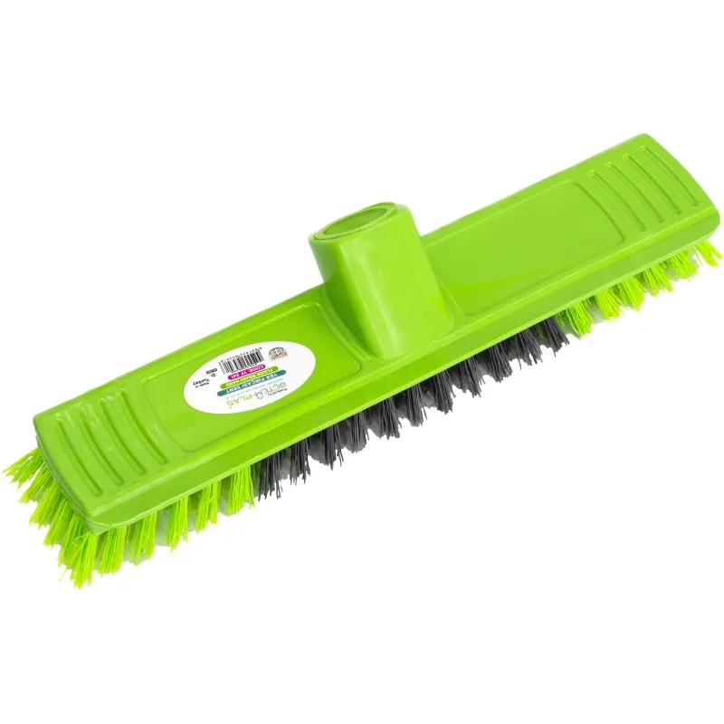 Щетка для пола A-VM жесткая 25см резьбовое крепление зеленая YF341-G