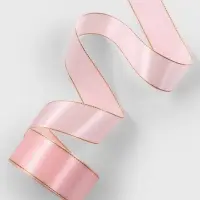 Лента атласная, с золотым люрексом, 40 мм, 23&plusmn;1 м, розовая №04