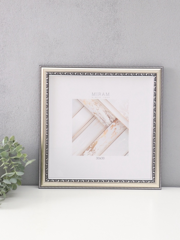 Фоторамка пластик Фоторамка пластик "МИРАМ" 30х30 см, серебряный