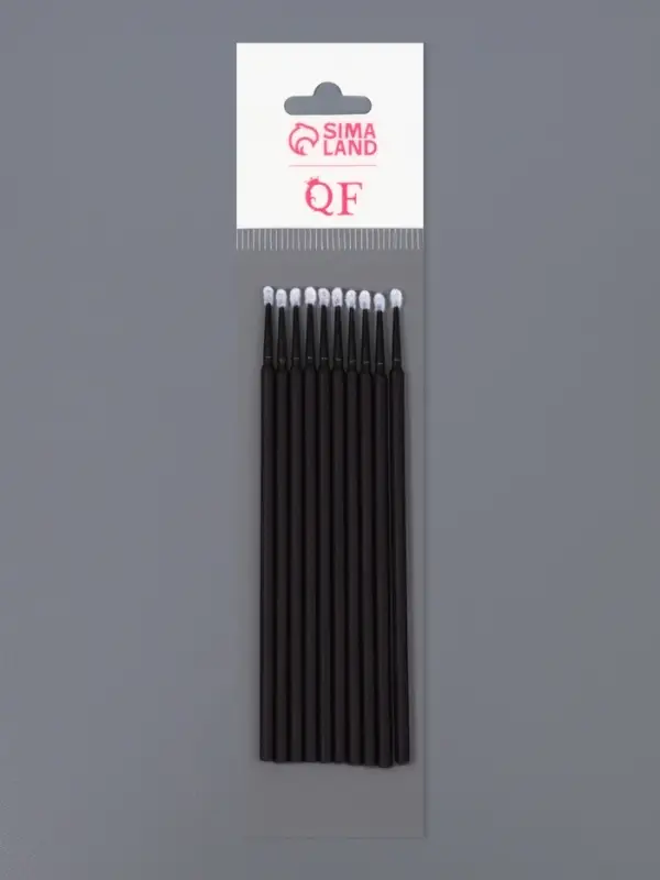 Микробраши для наращивания и ламинирования ресниц, набор - 10 шт., 9.5 см, чёрная