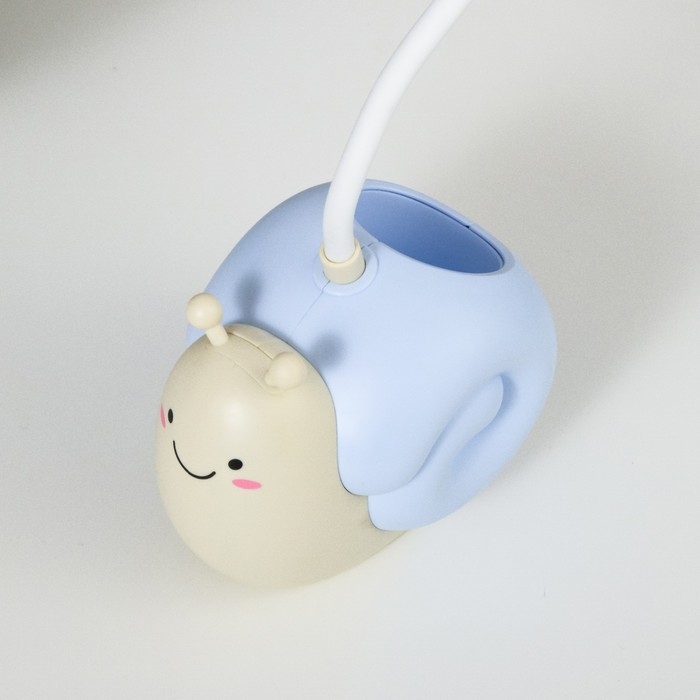 Лампа настольная Лампа настольная "Улитка" LED 1 режим 4,2Вт USB синий 8,5х13х29 см RISALUX