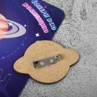 Брошь деревянная &laquo;Космос&raquo; Сатурн, бежевая