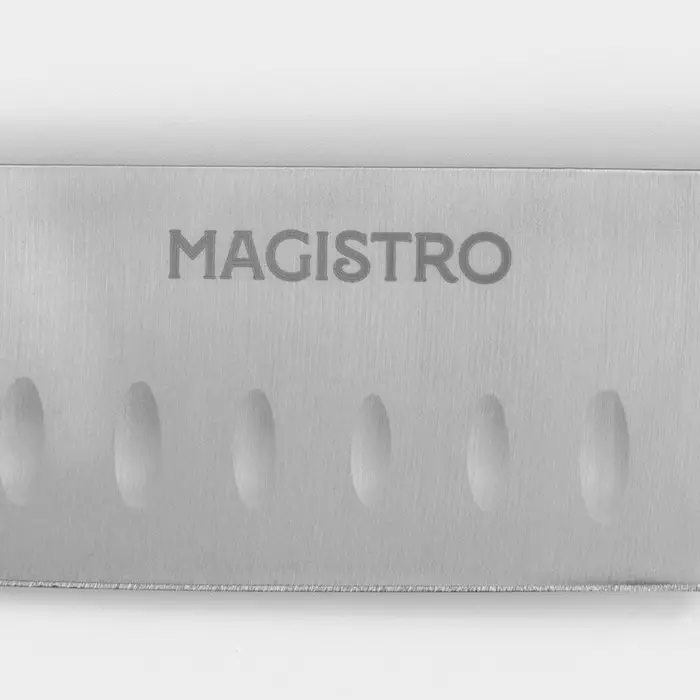 Нож Сантоку кухонный Magistro Ardone, лезвие 17.5 см, серебристый