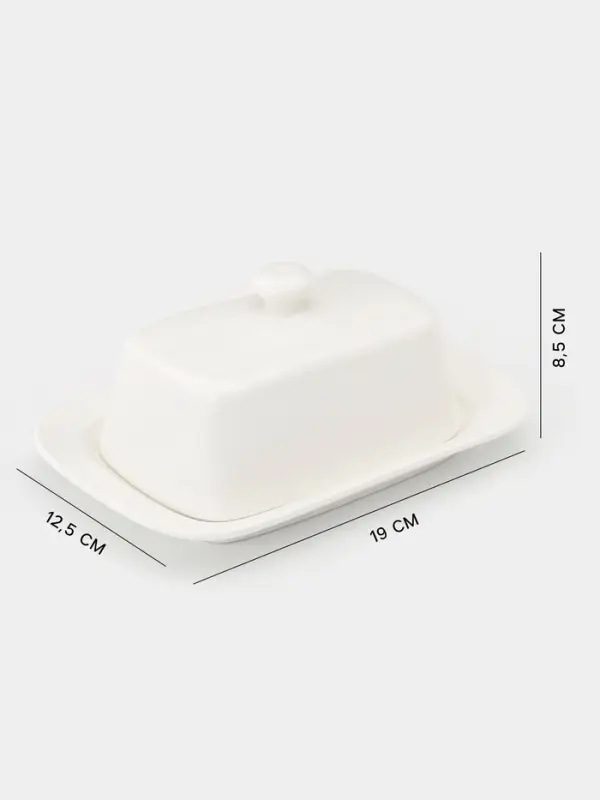 Маслёнка Magistro &laquo;Бланш&raquo;, 19&times;12.5&times;8.5 см, фарфор, белая