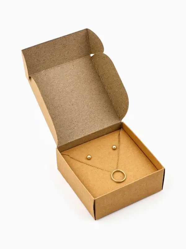 Коробка подарочная под бижутерию крафтовая, упаковка, «With love», 7.5 х 7.5 х 3 см