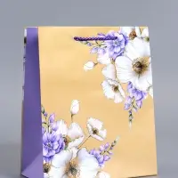 Пакет подарочный ламинированный &laquo;Самой нежной&raquo;, бежевый - сиреневый, 18&times;22.3&times;10 см