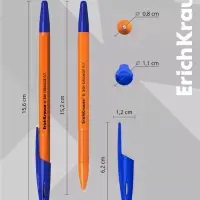 Ручка шариковая ErichKrause R=301 Orange Stick, узел 0.7 мм, синяя