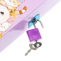 Записная книжка подарочная, 45 листов, линия, на замке Котики (16,3х12,7см)