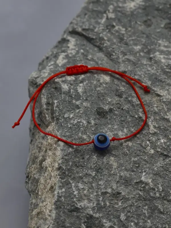 Браслет-оберег &laquo;Красная нить&raquo;, глазик крупный, синий, d=5.5 см