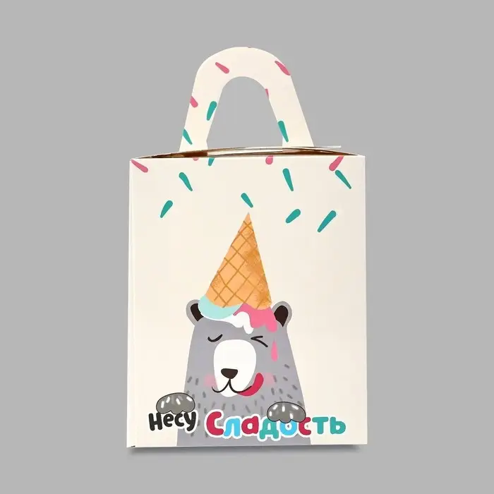 Коробка для капкейков, кондитерская упаковка, 1 ячейка «Несу сладость», 9 х 9 х 11 см Коробка для капкейков, кондитерская упаковка, 1 ячейка «Несу сладость», 9 х 9 х 11 см