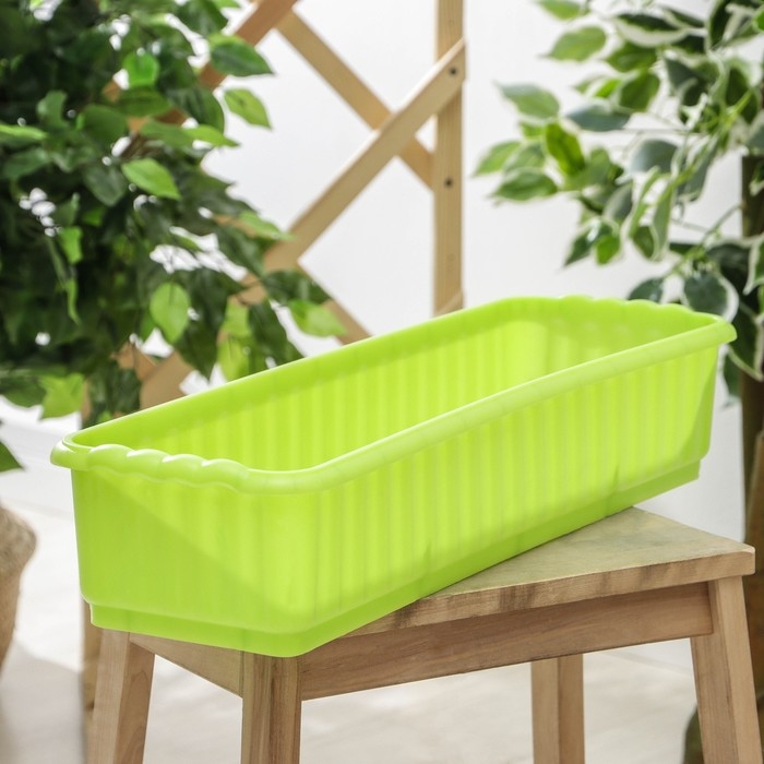 Ящик для цветов без дренажной решеткой, 12 л, МИКС Ящик для цветов без дренажной решеткой, 12 л, МИКС