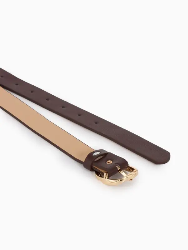 Ремень жен 05-01-01-01, Июнь2510, 2,9*0,3*110 см, без винта, пряж золото, 1 прокол, корич