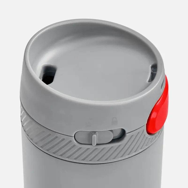 Термостакан X1 с цветной кнопкой, серый с красным