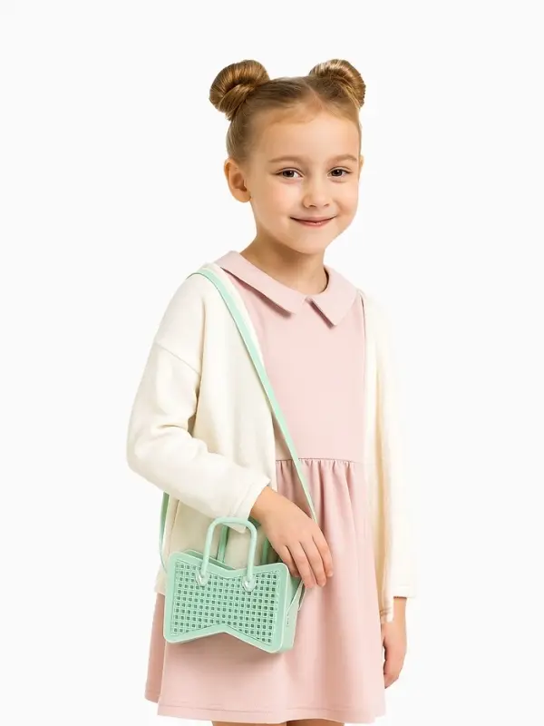 Сумка детская для девочки без застёжки, светло-зелёная