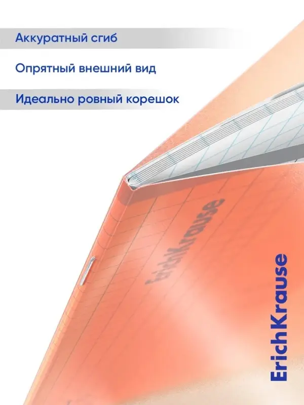 Тетрадь 12 листов в клетку ErichKrause, CoverPrо Neon, пластиковая обложка, оранжевая
