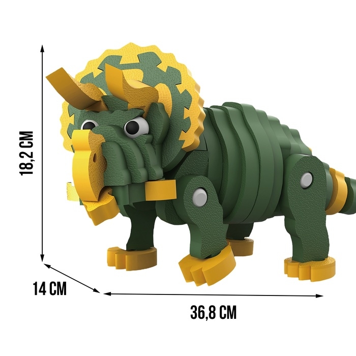 Конструктор «Трицератопс», мягкий, материал EVA, 64 детали Конструктор «Трицератопс», мягкий, материал EVA, 64 детали