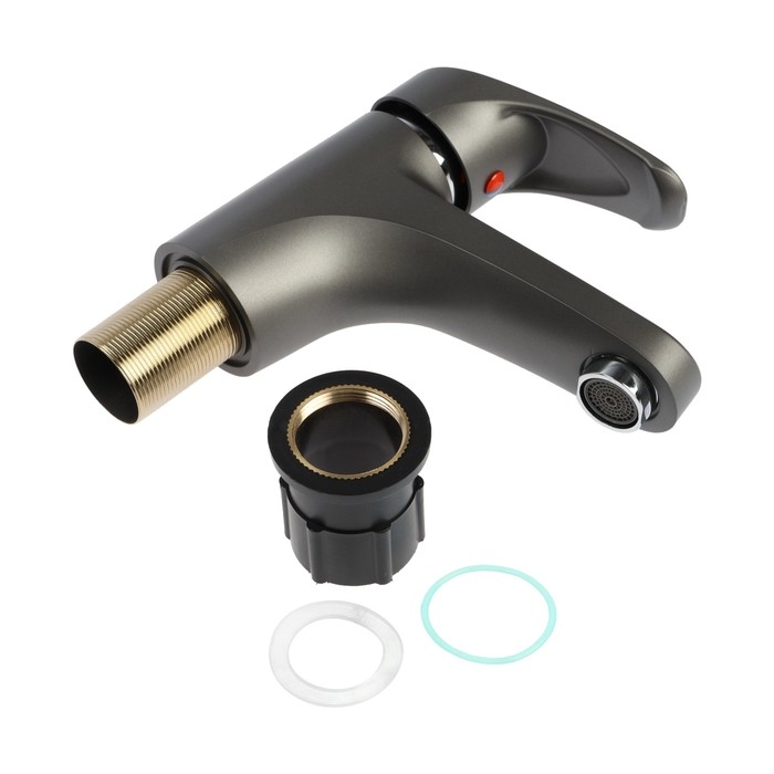 Смеситель для раковины ZEIN Z3656, однорычажный, высота излива 9 см, ABS-пластик, графит Смеситель для раковины ZEIN Z3656, однорычажный, высота излива 9 см, ABS-пластик, графит