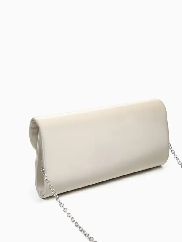 Сумка-клатч женская вечерняя на магните, на цепочке, однотонная, золотистая