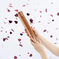 Хлопушка пневматическая "Волшебные сердечки" Сердца" фольга, розовое золото, металлик (12/30 см) 109