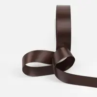 Лента атласная TEIRA, двухсторонняя, 25 мм, 25&plusmn;1 м, коричневая №0850