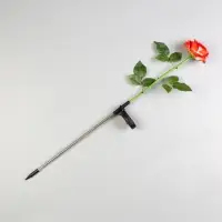 Садовый светильник &laquo;Роза красная&raquo;, уличный, на солнечной батарее, 75 см, 1 LED, свечение белое