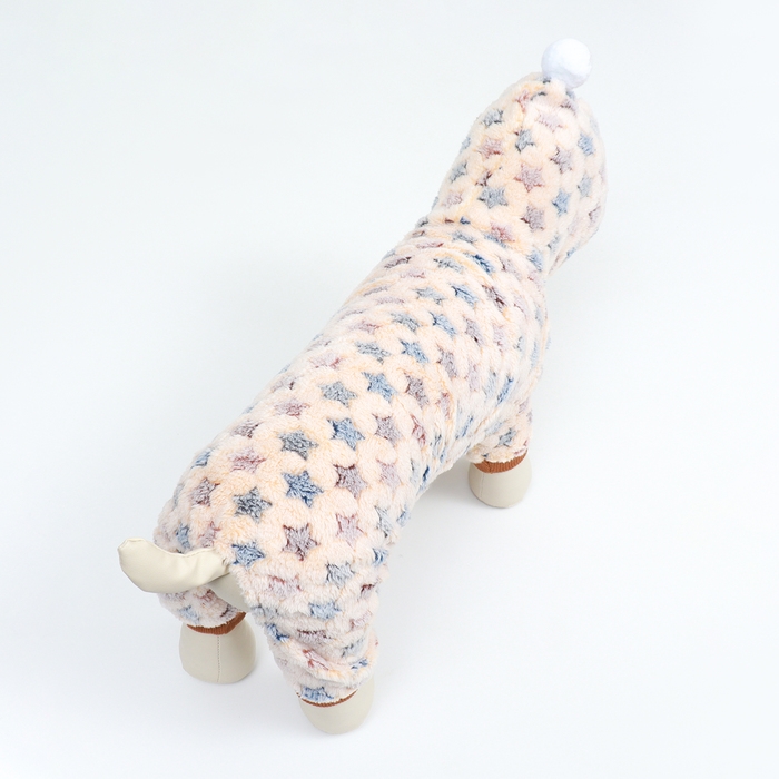 Комбинезон Комбинезон "Звёзды" с капюшоном, размер 2XL (ДС 45 см, ОШ 45 см, ОГ 55 см), бежевый