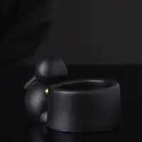Подсвечник "Заяц с чашей" 8х6х4,  черный