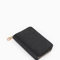 Кошелёк на молнии, 13&times;2&times;9 см, с принтом, чёрный