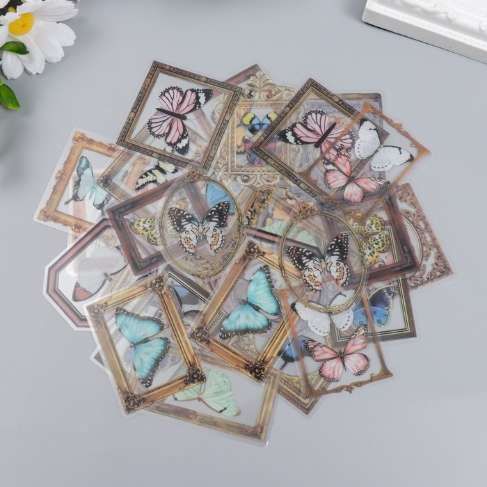 Наклейки для творчества Наклейки для творчества "Бабочки в картинах" набор 40 шт 12х9 см