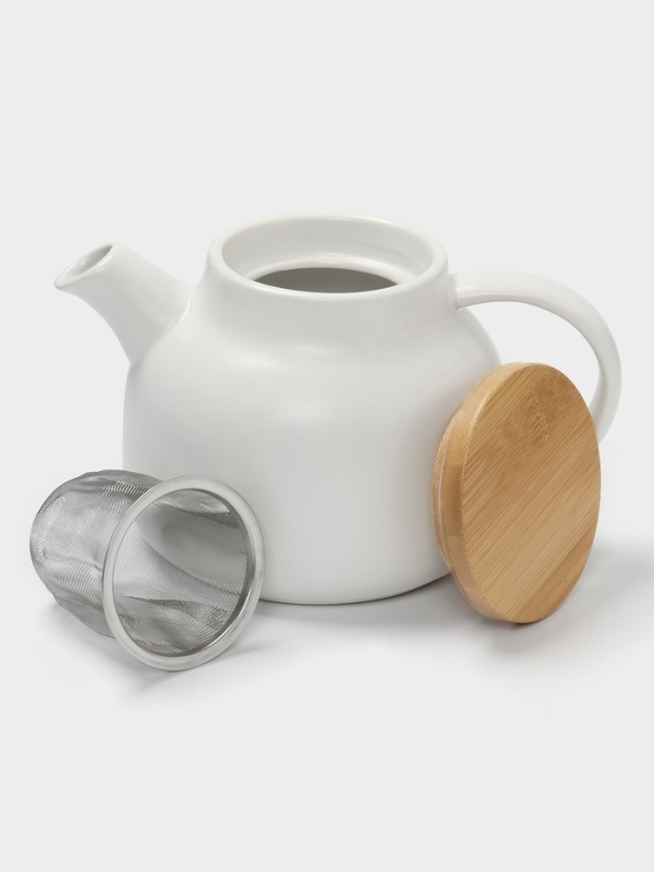 Чайник заварочный с ситом 1,1 л, Magistro, белый Чайник заварочный с ситом 1,1 л, Magistro, белый