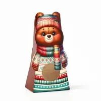 Коробка складная с окном «Мишка», 6 х 12.4 х 3.5 см
