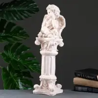 Фигура гипс &laquo;Ангел сидя на колонне&raquo;, состаренный, 16&times;16&times;51 см