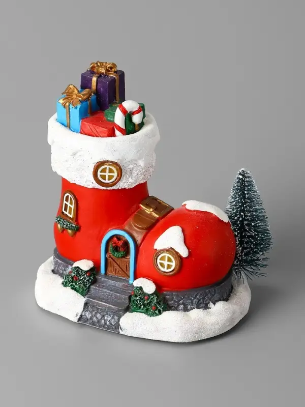 Светодиодная фигура &laquo;Волшебный сапожок&raquo;, 13&times;11 см, 4 LED, от батареек АААx2, свечение тёплое белое