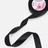 Лента атласная, 25 мм, 23&plusmn;1 м, чёрная №39