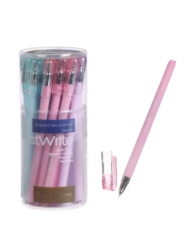 Ручка шариковая BrunoVisconti. FirstWrite. Zefir, синий стержень, узел 0.5 мм, матовый корпус, МИКС