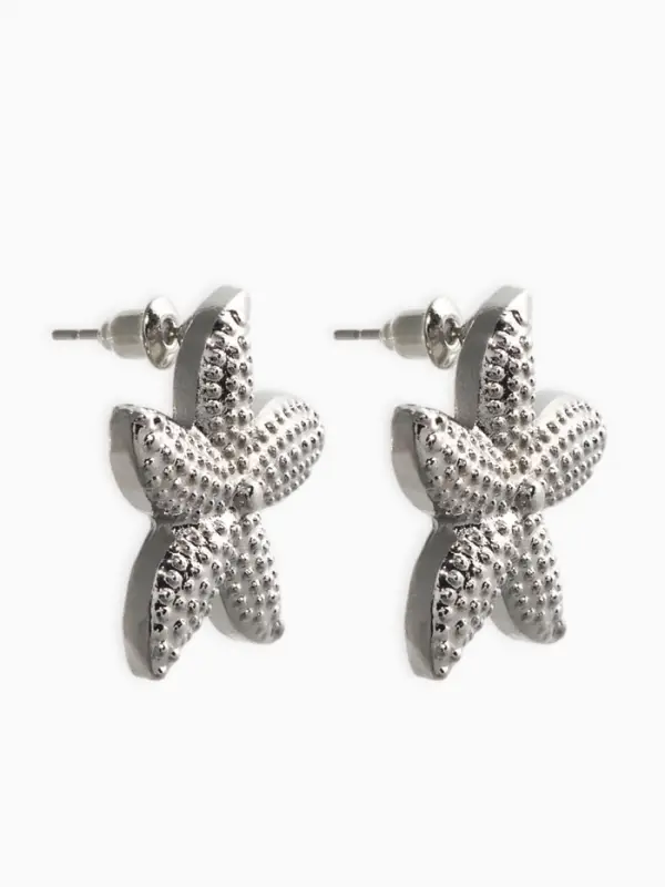 Серьги металл &laquo;Морская звезда&raquo;, цвет серебро