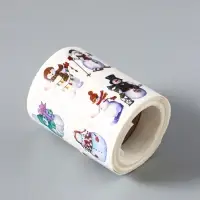 Наклейка бумага &laquo;Снеговики&raquo;, d=2.5 см, набор 500 шт. в рулоне, 5.5&times;4&times;4 см