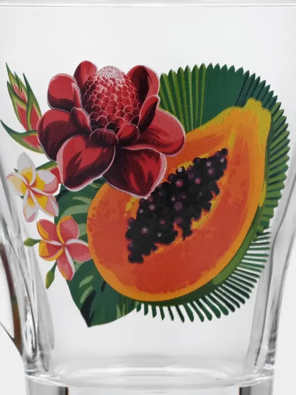 Кружка &laquo;Тропические фрукты&raquo;, 250 мл, стекло, прозрачная, рисунок МИКС