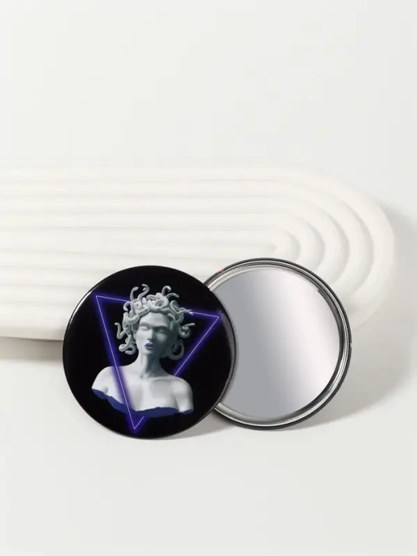 Зеркало карманное &laquo;ГОРГОНА&raquo;, d=7.5 см, рисунок МИКС