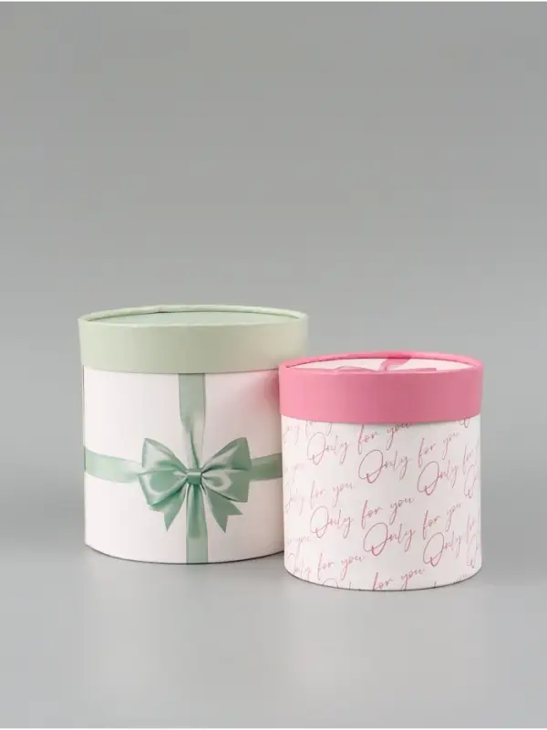 Набор шляпных коробок 2 в 1 &laquo;Бант&raquo;, 12&times;12 см, 15&times;15 см