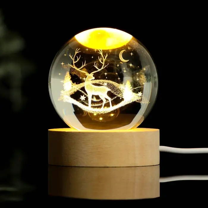 Светильник новогодний &laquo;Олень&raquo;, d=6 см