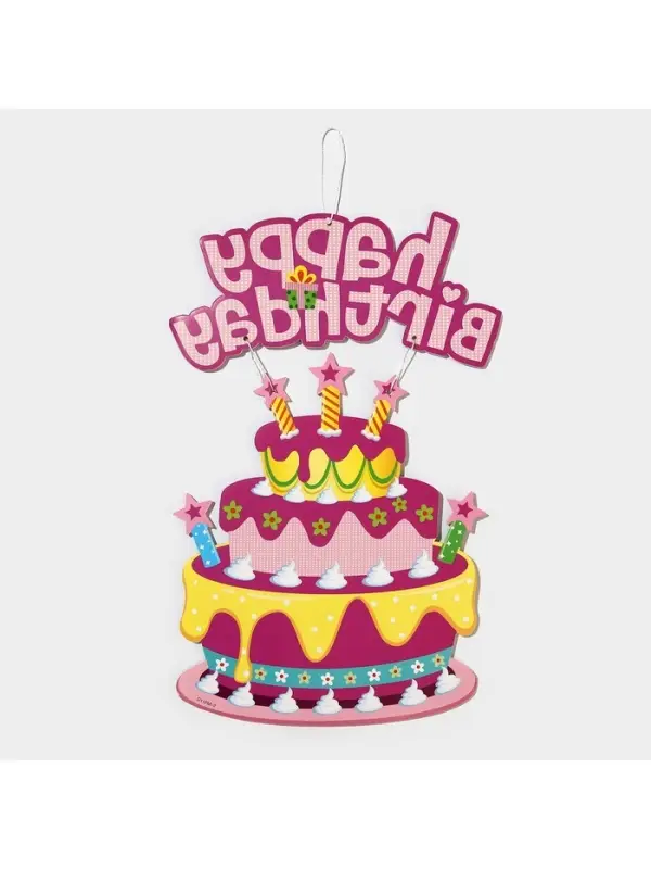 Украшение подвеска &laquo;С Днём Рождения&raquo;, 42&times;26 см, розовое