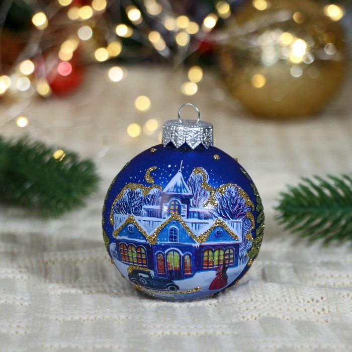 Шар Шар "Рождественская ночь", 65 мм.,в подарочной упаковке