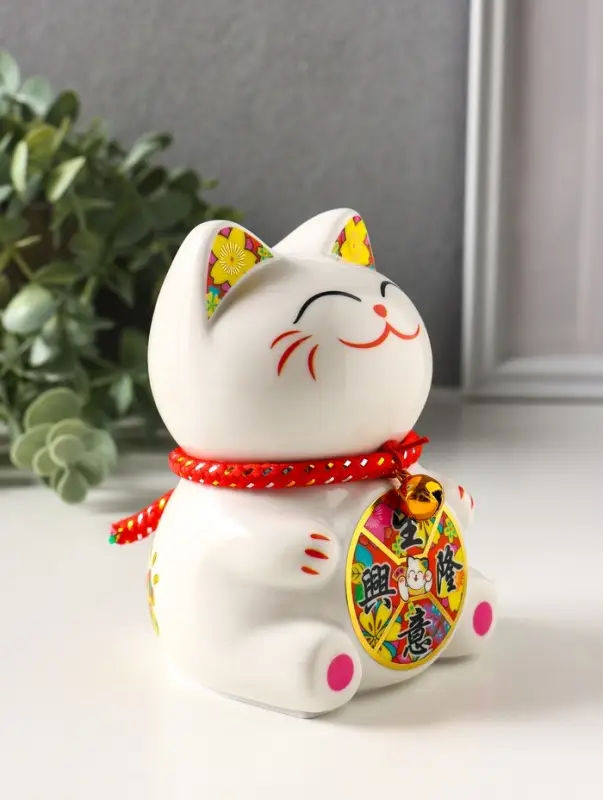 Копилка для денег керамика &laquo;Манэки-нэко с колесом счастья&raquo;, 8&times;8.5&times;12 см, МИКС