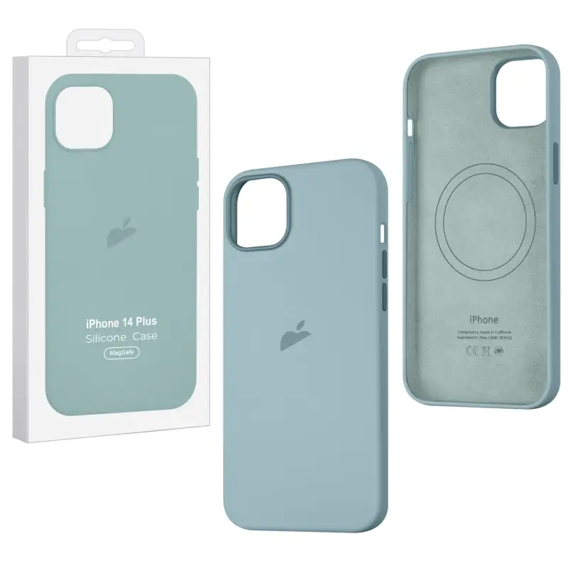 Чехол iPh 14 Plus Silicon Case 100% ORG Succulent (MagSafe + анимация NFC Clear) c LOGO